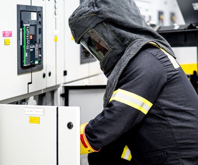 TEGG testing arc flash suit